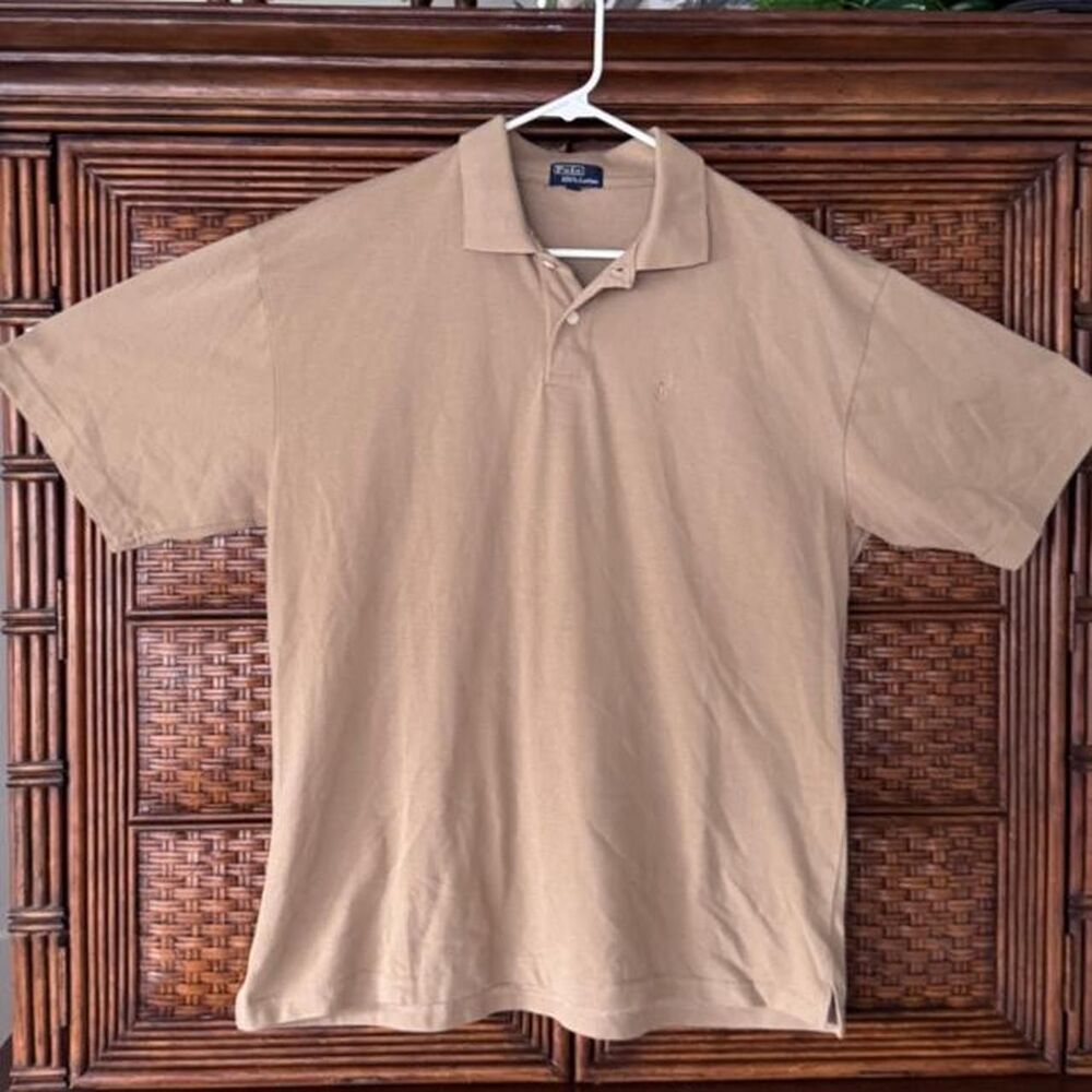 Polo-ralph-lauren Men's Tan and Brown Polo-shirts